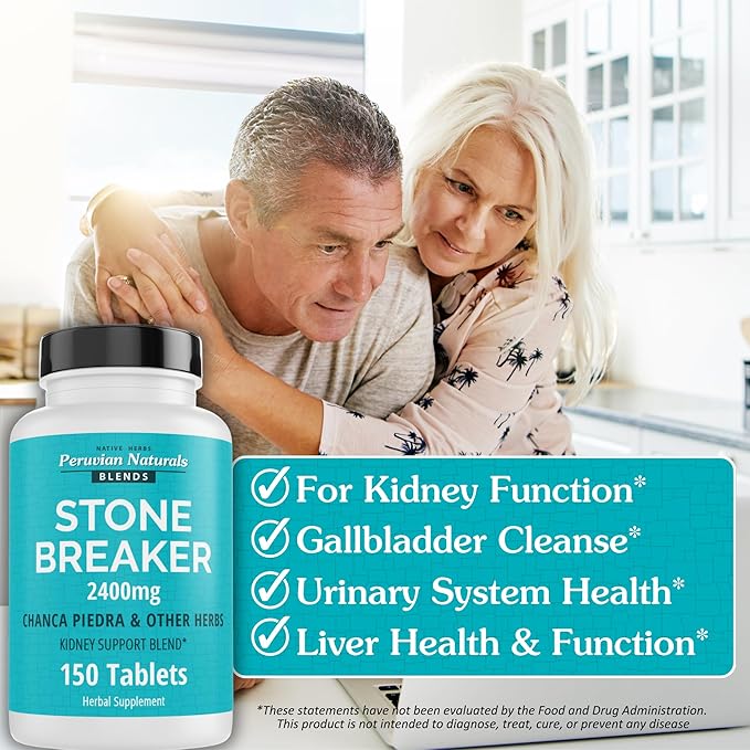 Peruvian Naturals Chanca Piedra “Stone Breaker” – 150 Tablets - Kidney Supplement - 2400mg per Serving 100% Natural Chancapiedra Grown in Peru