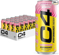 Cellucor C4 Performance Energy Drink | Strawberry Blast | Zero Sugar Carbonated Preworkout Energy | 200mg Caffeine with Beta Alanine | 16 Fl Oz (24 Pack)