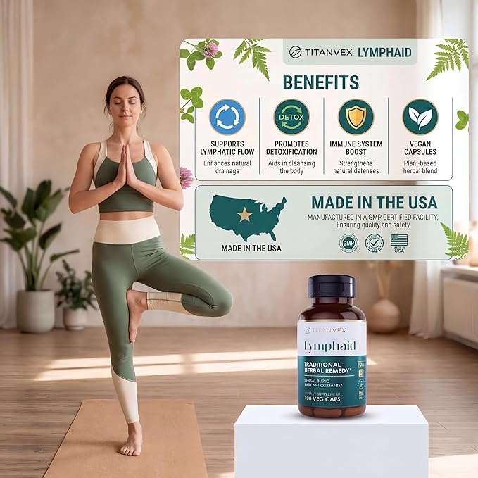 Lymphaid Lymphatic Drainage Supplement – 100 Count Vegan Capsules Herbal Blend Immune Support -Supplement Promotes Lymphatic Wellbeing Antioxidant Support Respiratory and Urinary Wellbeing
