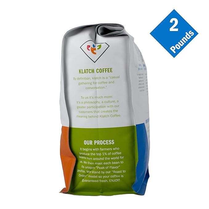 Klatch Coffee Mocha Java Blend Medium Roast 2 Pounds Whole Bean