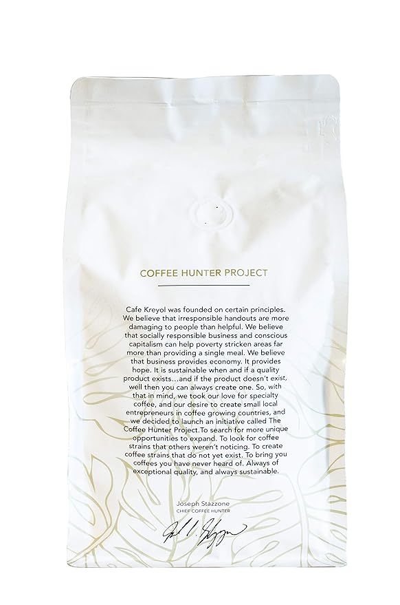 Cafe Kreyol Organic Caribbean Blue | 2 lb - Haitian Blue Light Roast Coffee - Whole Bean Coffee High Caffeine - Smooth Low Acid with Notes of Almond and Walnut
