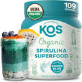 KOS Organic Spirulina Powder - USDA Certified Organic 109 Servings of Superfood Powder for Smoothies &amp Juices Non-Irradiated Blue Green Algae Plant Based with Antioxidants Vegan (13.5oz)