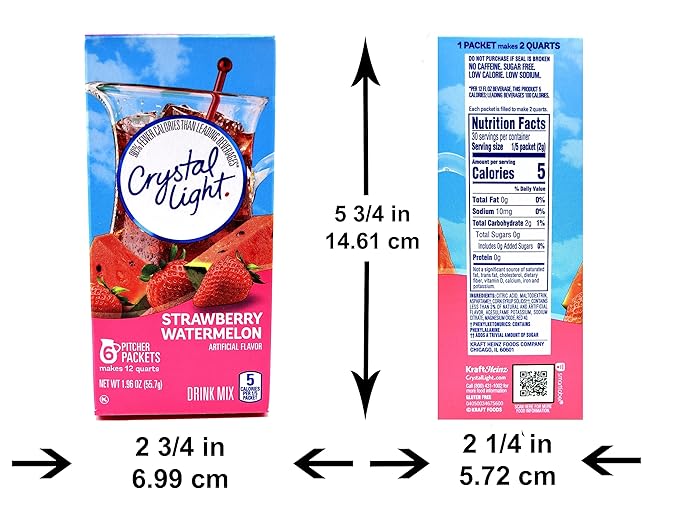 Crystal Light Strawberry Watermelon Drink Mix 12-Quart Canister (Pack of 9)