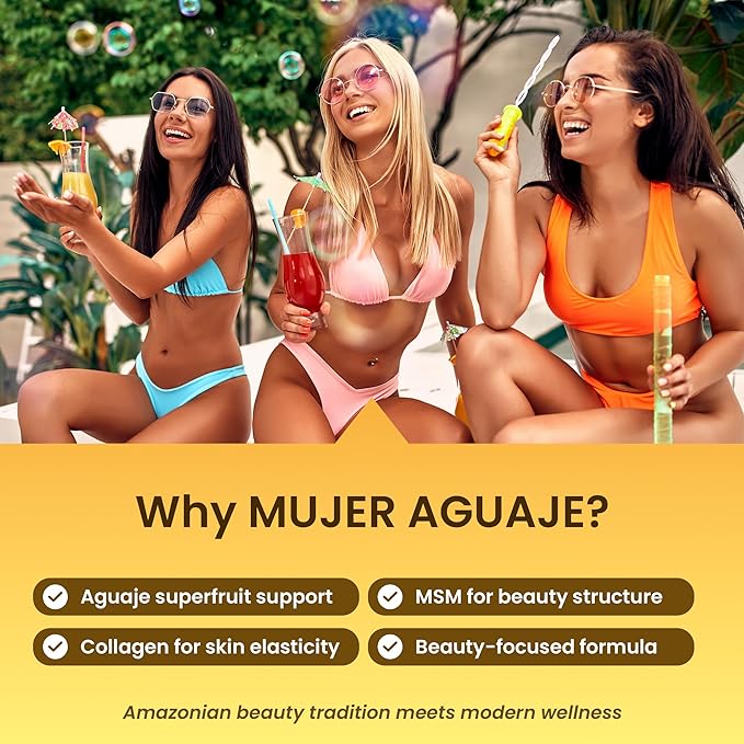 | Collagen + MSM + Aguaje | Peruvian Superfruit Beauty Support for Skin Hair &amp Feminine Shape
