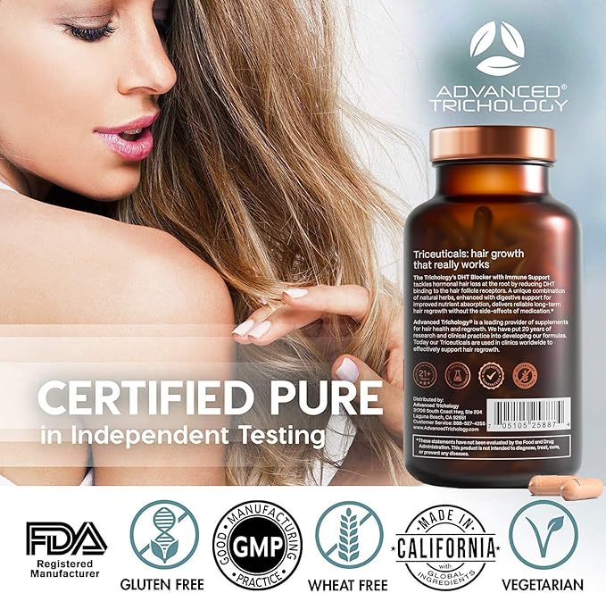 DHT Blocker - Hair Growth Supplement for Genetic Thinning for Men and Women | Approved* by American Hair Loss Association | Guaranteed Backed by 20 Years of Experience in Hair Loss Treatment Clinics