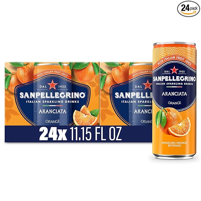 Sanpellegrino Italian Sparkling Drink Aranciata Sparkling Orange Beverage 24 Pack Of Cans