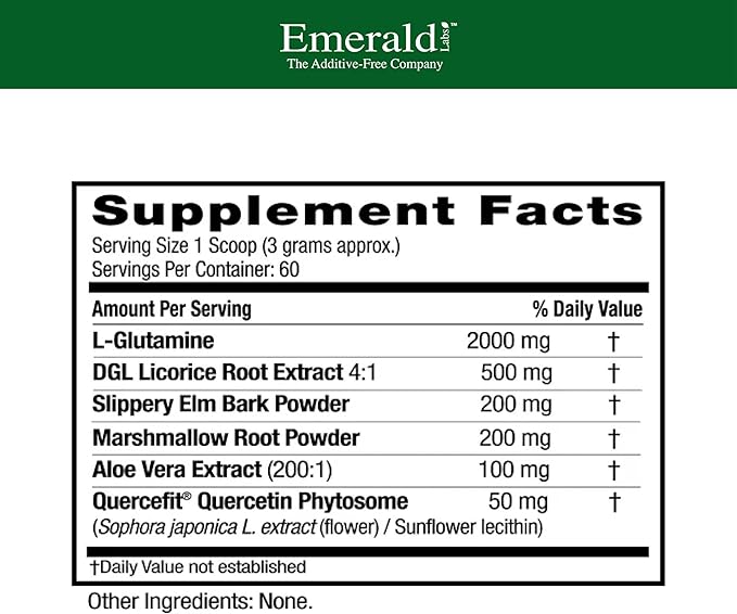 Emerald Labs Leaky Gut Health - Digestive Support Supplement with DGL Licorice Aloe Vera Extract &amp More - Supports Colon &amp Gut Health - 6.45 oz (Up to 60-Day Supply)
