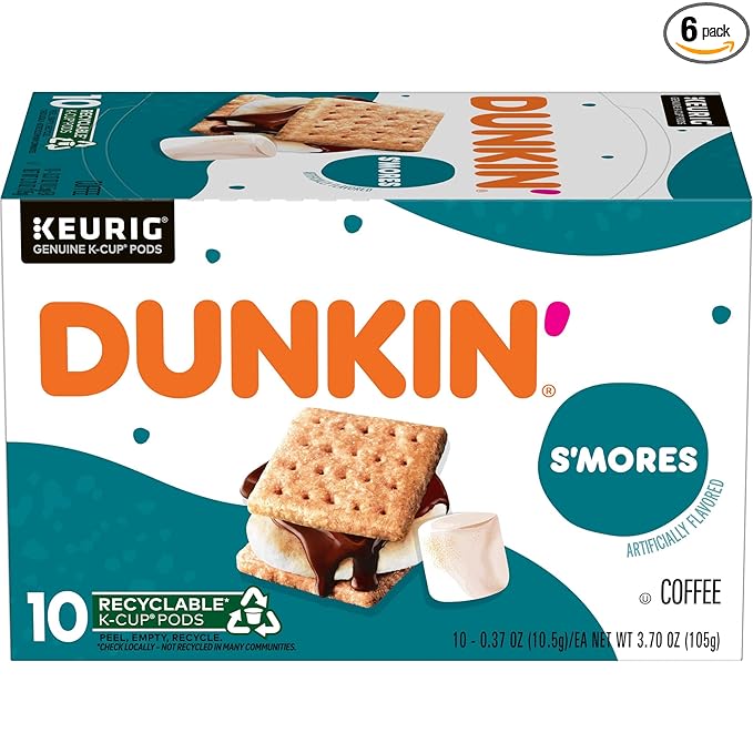 Dunkin’ Medium Roast S’mores Flavored Coffee 60 Keurig K-Cup Pods