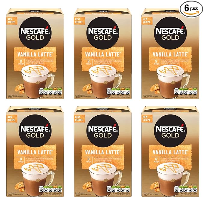 Nescafe Vanilla Latte 8 x 18.5g - Pack of 6