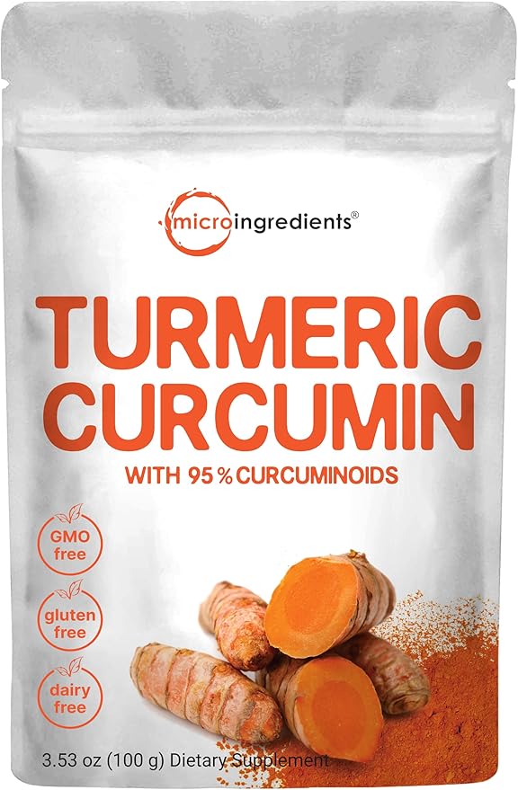 Micro Ingredients Turmeric Curcumin Powder 100 Grams Non-GMO India Origin and Vegan Friendly