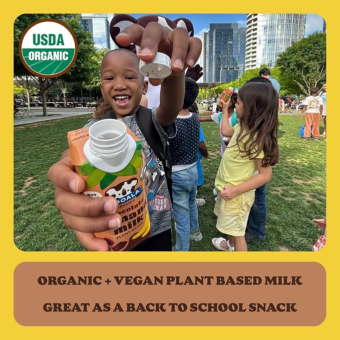 Mooala - Organic Vanilla Bananamilk Lunchbox Friendly Shelf-Stable Non-Dairy Nut-Free Plant-Based Beverage On the Go 12 Pack