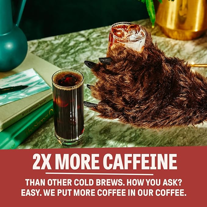 Wandering Bear Organic Mocha Cold Brew Coffee - Strong Bold Smooth Unsweetened Shelf-Stable Ready to Drink Gluten Free &amp Vegan Iced Cold Brewed Coffee Drink - 32 fl oz 6 pack