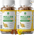 (2 Pack) 9 in 1 Mullein Gummies for Lung Cleanse &amp Lymphatic Drainage* Extra Strength Mullein Leaf Extract w/Quercetin Bromelain Elderberry &amp Marshmallow for Respiratory &amp ImmunityVega