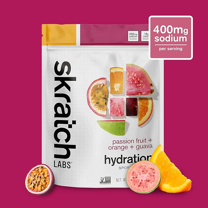 Skratch Labs Hydration Sports Drink Mix – Real‑Fruit Electrolyte Powder for Fast Hydration &amp Endurance | Passion Fruit Orange Guava | 60 Servings | Vegan Non‑GMO Clean Ingredients