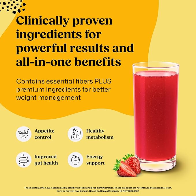 ColonBroom Premium Powder Supplement (Strawberry) - Colon Broom Psyllium Husk Fiber Powder Drink - Gluten Free Non-GMO Colon Cleanse for Bloating Relief &amp Gut Health 50 Servings