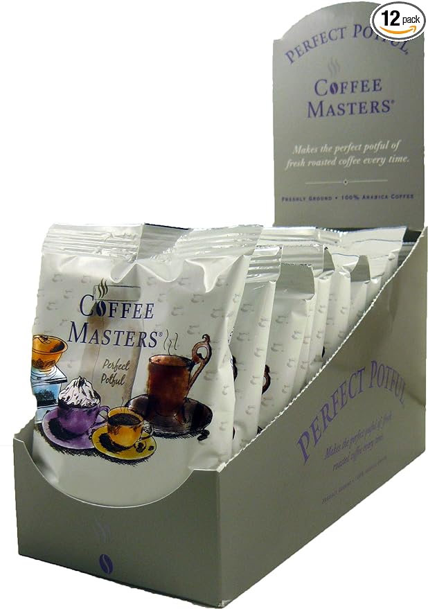 Coffee Masters Perfect Potful Turtle Sundae Ground Coffee 1.5-Ounce Packets (Pack of 12)