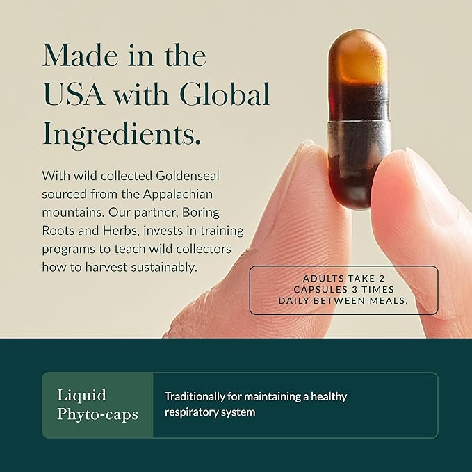 Gaia Herbs Echinacea Goldenseal - Immune Support with Echinacea &amp Goldenseal Root - Traditionally Used to Help Maintain a Healthy Respiratory System* - 60 Vegan Liquid Phyto-Caps (30 Servings)