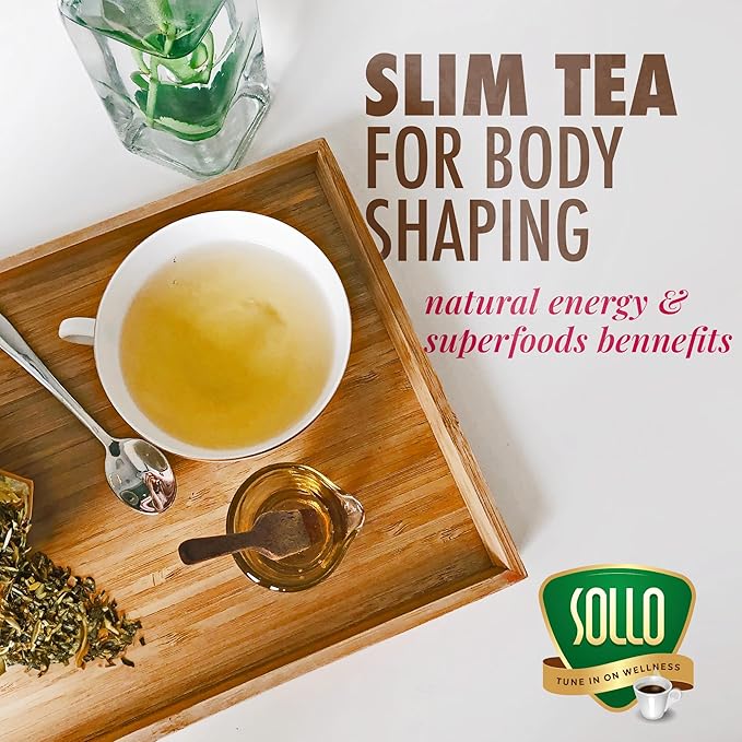 SOLLO Slim Tea K-Cup Diet Support Weight Loss with Garcinia &amp Green Coffee Extract Single Serve Pods Compatible With 2.0 K-Cup Keurig Brewers 24 Ct
