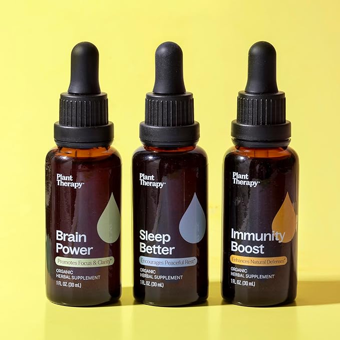 Plant Therapy Total Wellness Trio Set 30 mL Each of Immunity Boost Brain Power &amp Sleep Better