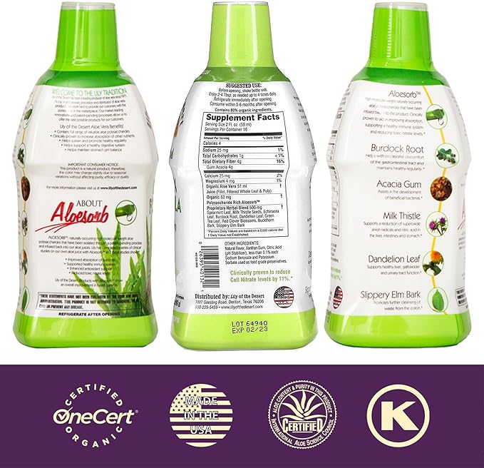 Lily Of The Desert Detox Formula 2-Pack – Aloe Vera and Trusted Herbs for Urinary Tract Gallbladder and Liver Support 32 Oz Ea