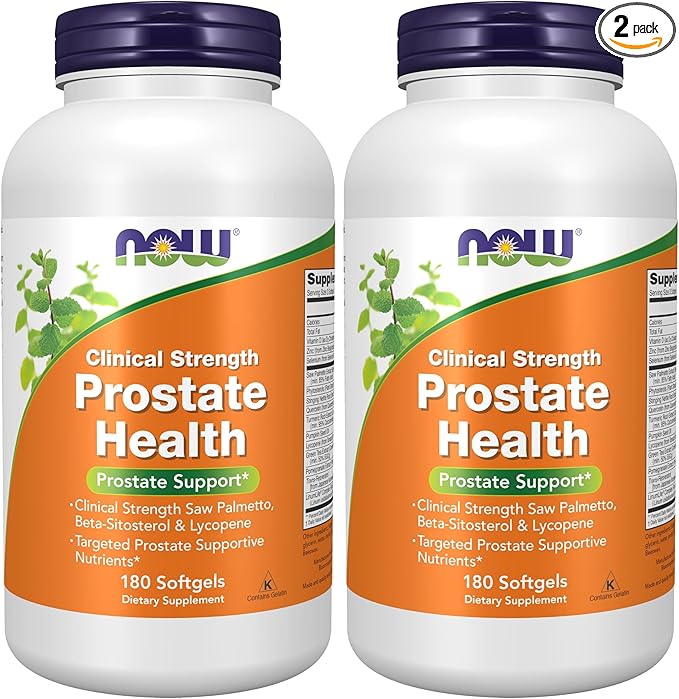 NOW Foods Supplements Prostate Health Clinical Strength Saw Palmetto Beta-Sitosterol &amp Lycopene 180 Softgels(Pack of 2)
