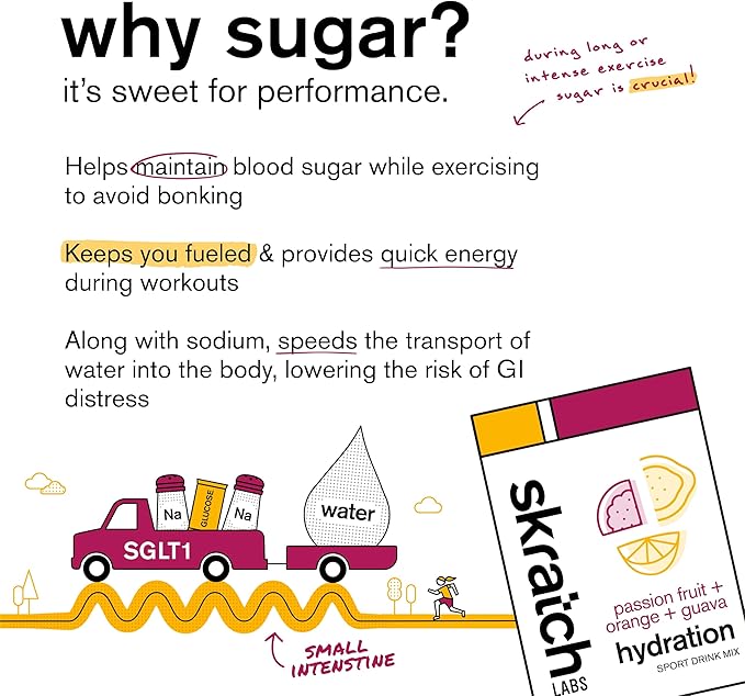 Skratch Labs Hydration Sports Drink Mix Packets – Real‑Fruit Electrolyte Powder for Fast Hydration &amp Endurance | Passion Fruit Orange Guava | 20 Pack | Vegan Non‑GMO Clean Ingredients