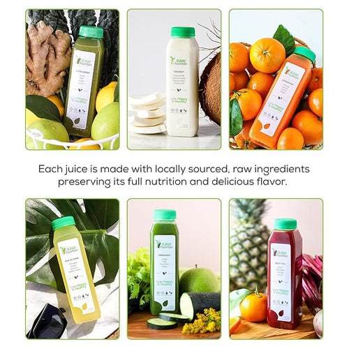 3 Day Juice Cleanse by Raw Fountain All Natural Raw Detox Cleanse Cold Pressed Juice Fast Great Way to Jumpstart a Healthier Diet Kosher Vegan NO Sugar Added 18 Bottles 12oz
