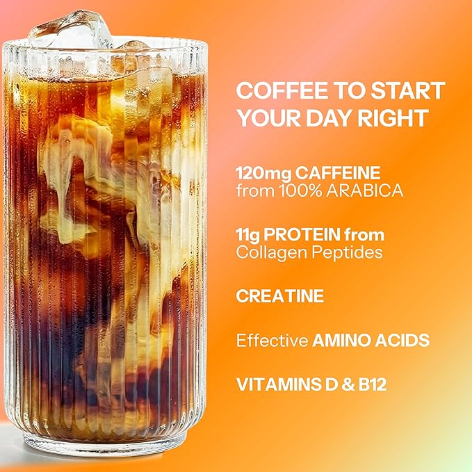 Moment Protein Coffee Powder with Mushrooms &amp Creatine – Zero Sugar Low Acidity Instant Protein Coffee Powder with Lion’s Mane Reishi &amp L-Theanine for Energy Focus &amp Mental Clarity-25 S