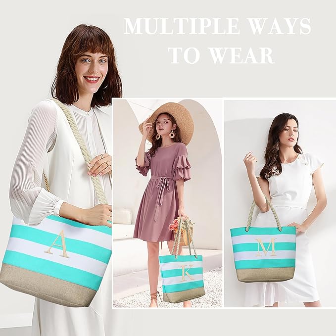 YOOLIFE Beach Bags for Women - Travel Canvas Beach Tote Pool Waterproof Bag Travel Essentials Gifts for Women Birthday
