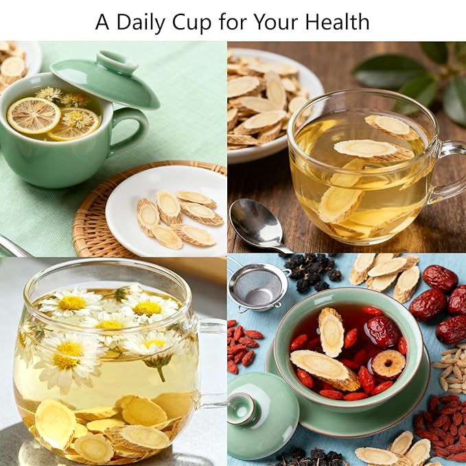 Premium Astragalus Root Slice Radix Astragali Slices100% Pure &amp Natural Huang Qi Huangqi Dried Pure Chinese Herbs for Immune Support Dried Astragalus Root for Tea Soup 黄芪片 8OZ/Bag