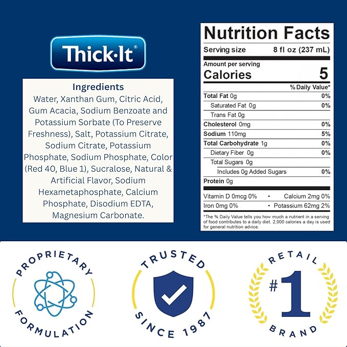 Thick-It Clear Advantage Mildy Thick Grape Drink Plus Electrolytes Nectar Consistency Swallowing Aid Hydration on the Go Convenient &amp Ready-to-Use No Mixing Needed 8 oz Bottle (24 Pack)