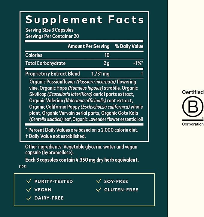 Gaia Herbs Sound Sleep - Sleep Support Supplement - Herbal Plant-Powered Support for Calm &amp Relaxation* - Valerian Root Passionflower &amp More - 60 Vegan Liquid Phyto-Capsules (20 Servings)