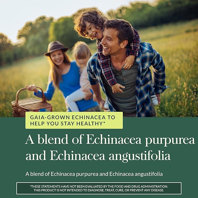 Gaia Herbs Echinacea Supreme - Immune Support Supplement - Echinacea Purpurea &amp Angustifolia Blend to Support Immune System* - 60 Vegan Liquid Phyto-Caps (30 Servings)