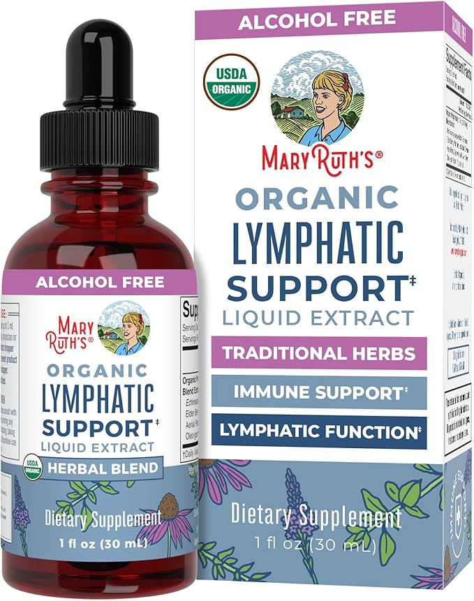 Lymphatic Support Drops by MaryRuth's | USDA Organic Lymphatic Cleanse Immune Support Supplement| Lymphatic Support with Echinacea &amp Elderberry | Blue Vervain | Vegan | Non-GMO | 30 Servings
