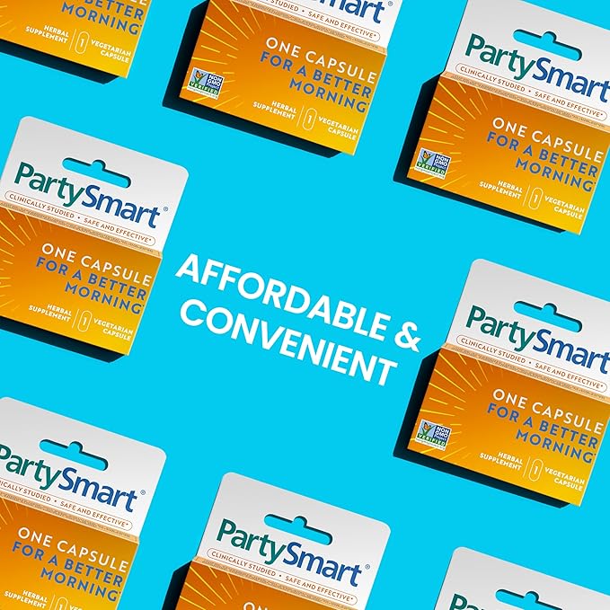 Himalaya PartySmart 10 Individual Capsules - Alcohol Breakdown Liver Support for a Better Morning After Drinking - Plant Based Vegan Non-GMO Gluten Free Clinically Studied