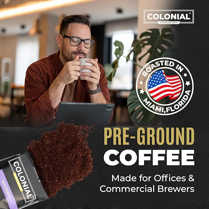 Colonial Coffee 80 Count Single Pot Coffee Packets – 100% Arabica Breakfast Blend Medium Roast | Pre-Measured Frac Packs for 12 Cup Maker | Bulk Ground Gourmet Coffee for Home &amp Office