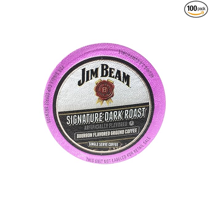 Jim Beam Bourbon Flavored Coffee 100 Single Serve Cups (Signature Dark Roast)
