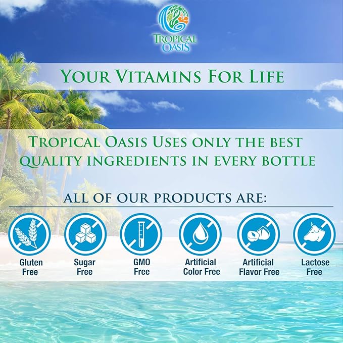 Tropical Oasis Liquid Turmeric Curcumin w/Bioperine - 1650mg Maximum Strength Turmeric Supplement with Black Pepper &amp Vitamin C - 98% Absorption Rate - 32oz