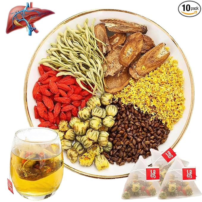 Liver Detox Tea 30 Pcs Liver Cleanse Detox &amp Repair Teabag Dandelion Root Chrysanthemum Wolfberry Tea Te De Boldo Organico Para El HíGado Graso (30pcs)