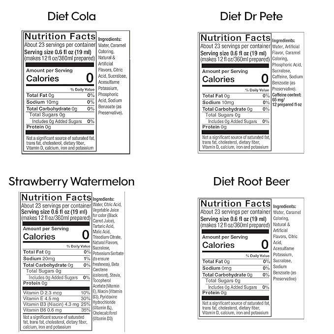 SodaStream Flavoring Diet Variety Pack Usa 14.9 Fl Oz (Pack of 4)
