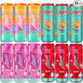 VARIETY PACK (CHERRY SLUSH JUICY PEACH ORANGE KISS) Low Calorie Energy Drinks 100mg Caffeine Biotin B Vitamins Zero Sugar 10 Calories or Less 8 Fl Oz Cans 12 Pack