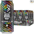 Gorilla Mind Energy Drink | Unmatched Energy · Amplified Focus | N-Acetyl-L-Tyrosine Alpha-GPC 200mg Caffeine Uridine Saffron | 0 Sugar Or Artificial Colors | 16oz 12-Pack (Rainbow Sherbet)