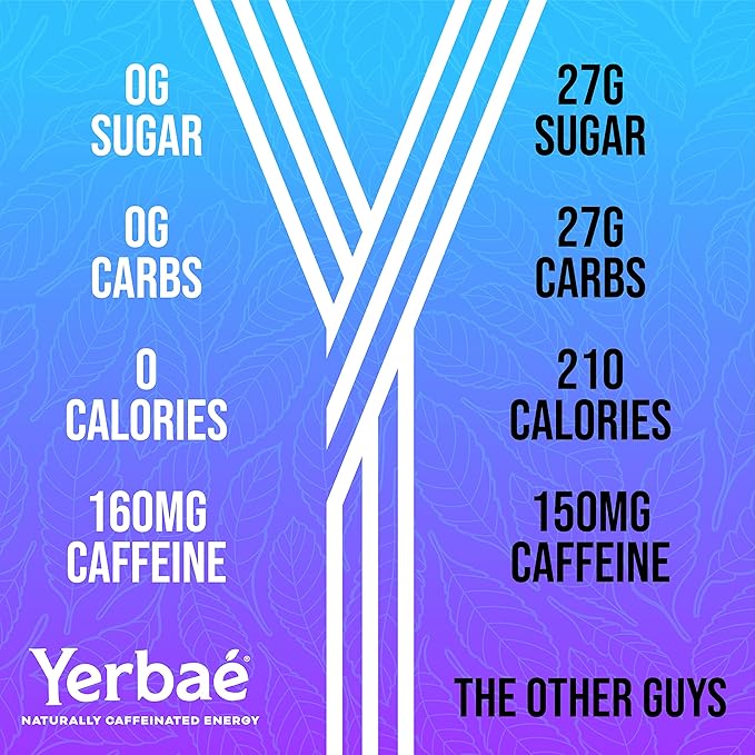 Yerbaé Energy Seltzer &amp Beverage Bundle - 16oz &amp 12oz Variety 24-Pack 0 Sugar 0 Calories 0 Carbs Energized by Yerba Mate &amp Plant-Based