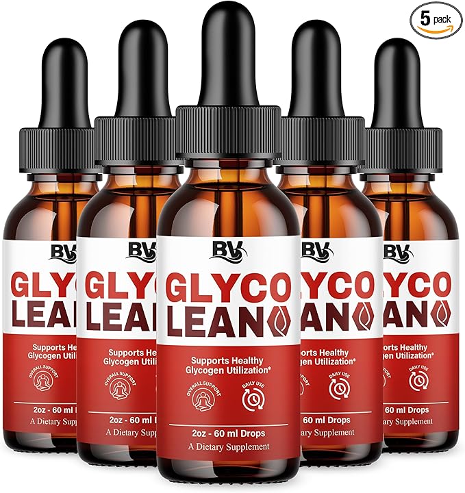 BLUE VIBE Glyco Lean Drops Glyco Lean Liquid Drop Supplement Maximum Strength Overall Health &amp Wellness Support GlycoLean Daily Health Support Liquid Formula Supplement (5 Pack - 10oz / 300ml)