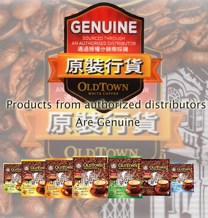 5-Pack OLDTOWN White Coffee 3 in 1 Asian Instant Coffee Package with a Cork Coaster old town White Coffee 75 Packets with a Random Flavor Sample Packet (5-PACK MLT)