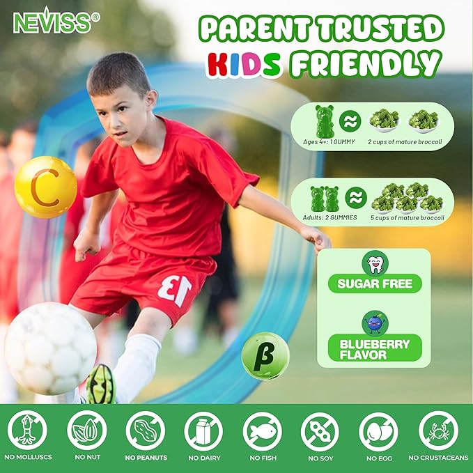 Liposomal Sulforaphane Gummies from Organic Broccoli Sprouts with Superfood Beta Glucans Myrosinase White Mustard For Kids 4+ &amp Adults Immune Cell Health Antioxidants Vegan Sugar Free 120c