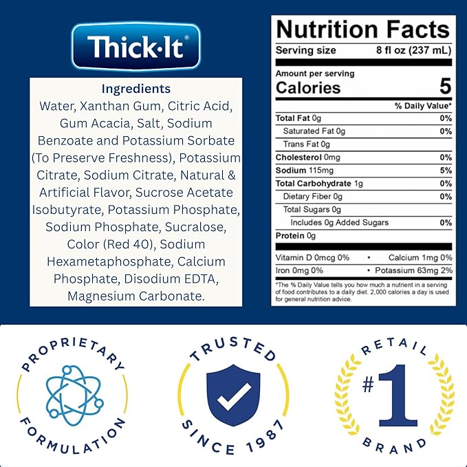 Thick-It Clear Advantage Mildy Thick Fruit Punch Plus Electrolytes Nectar Consistency Swallowing Aid Hydration on the Go Convenient &amp Ready-to-Use No Mixing Needed 8 oz Bottle (24 Pack)