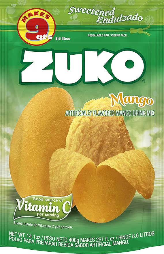 Zuko Mango Instant Powder Drink Family Pack 14.1 oz Pack of 6