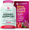 PurePremium Kidney Support Supplement – Kidney Cleanse Detox &amp Repair with Cranberry Extract &amp Astragalus - 21-in-1 Complex Supports Normal Bladder Urinary Tract &amp Kidneys Health - 120 Da