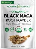 Black Maca Root Powder - Organic Peruvian Maca for Men - Strength Endurance &amp Performance Support - Raw Non-GMO USDA Certified - 16oz Bulk Supply